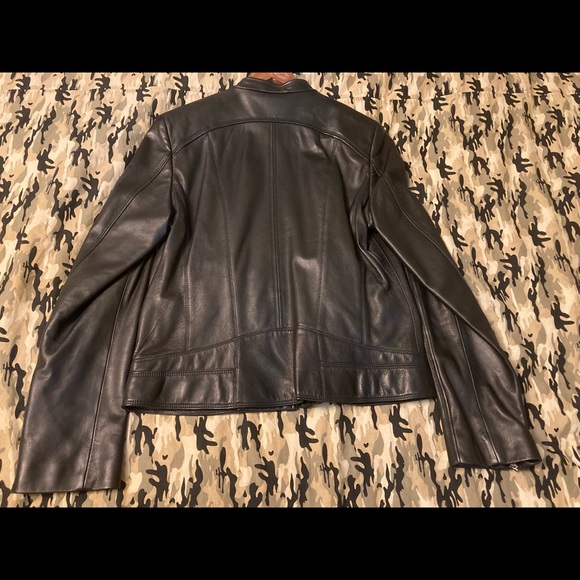 Cole Haan BNWOT lambskin moto jacket, size 10 (fits about a M/L). - Picture 2 of 6